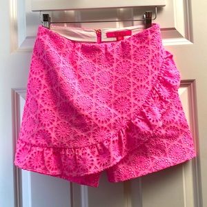 Lilly Pulitzer Bright Pink Eyelet A-Line Skirt